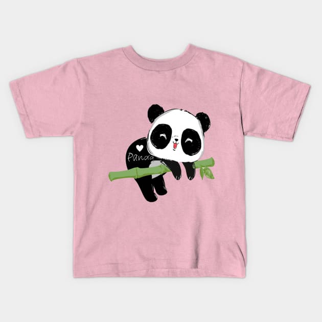 Panda , The cute panda Kids T-Shirt by Fnaxshirt